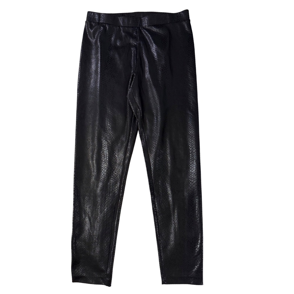 Philosophy Republic Clothing Womens Black Snakeskin Faux Leather Leggings‎ Large